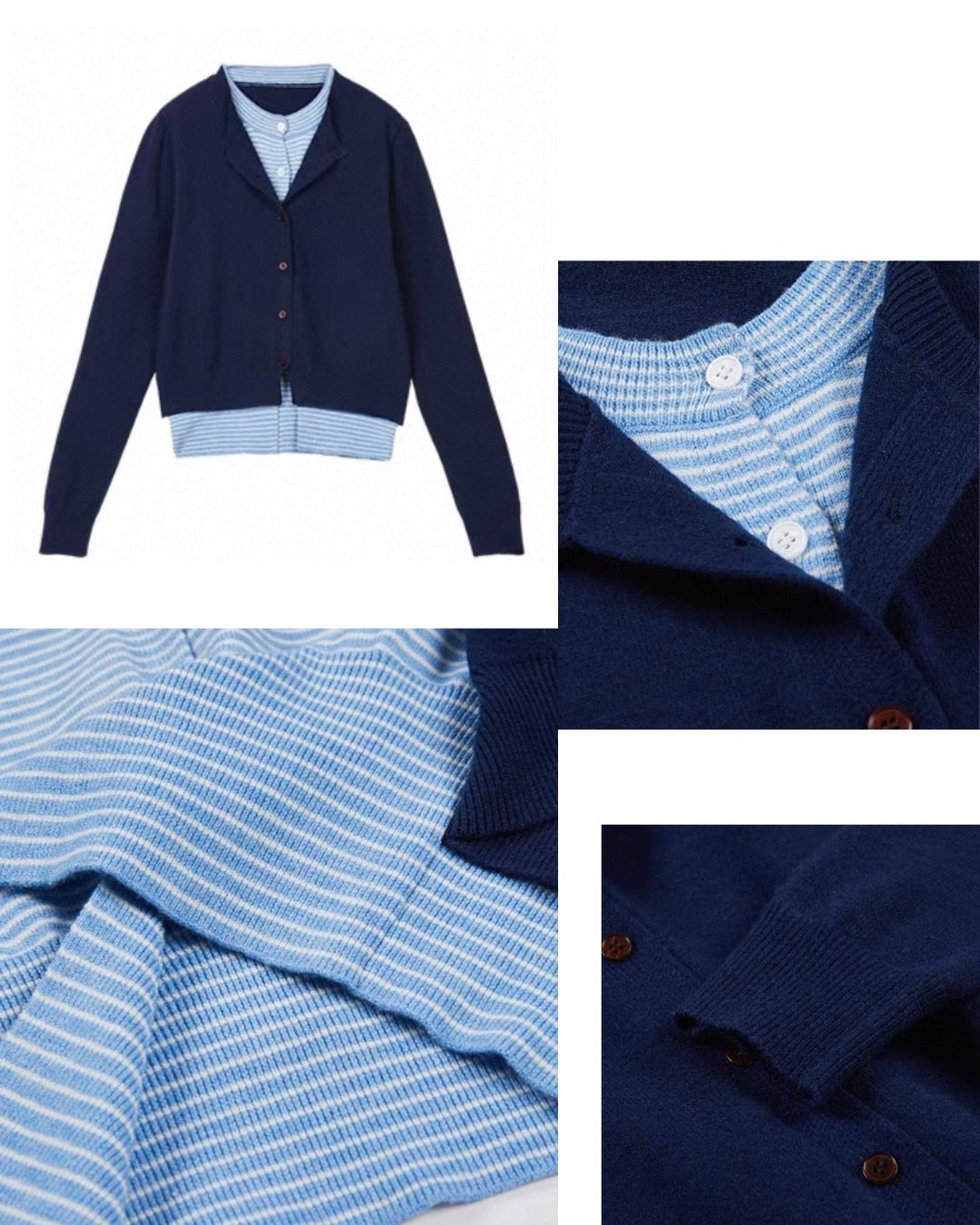 fake layered cardigan