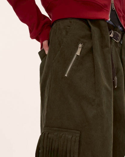 ポケット付きタックパンツ