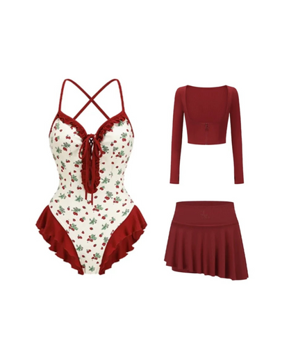 0 flower swim wear set