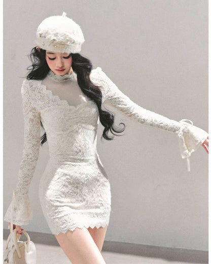 レースフリルワンピース