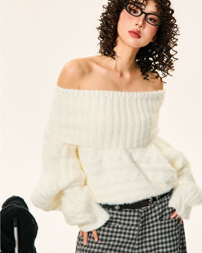 00 off-shoulder knit