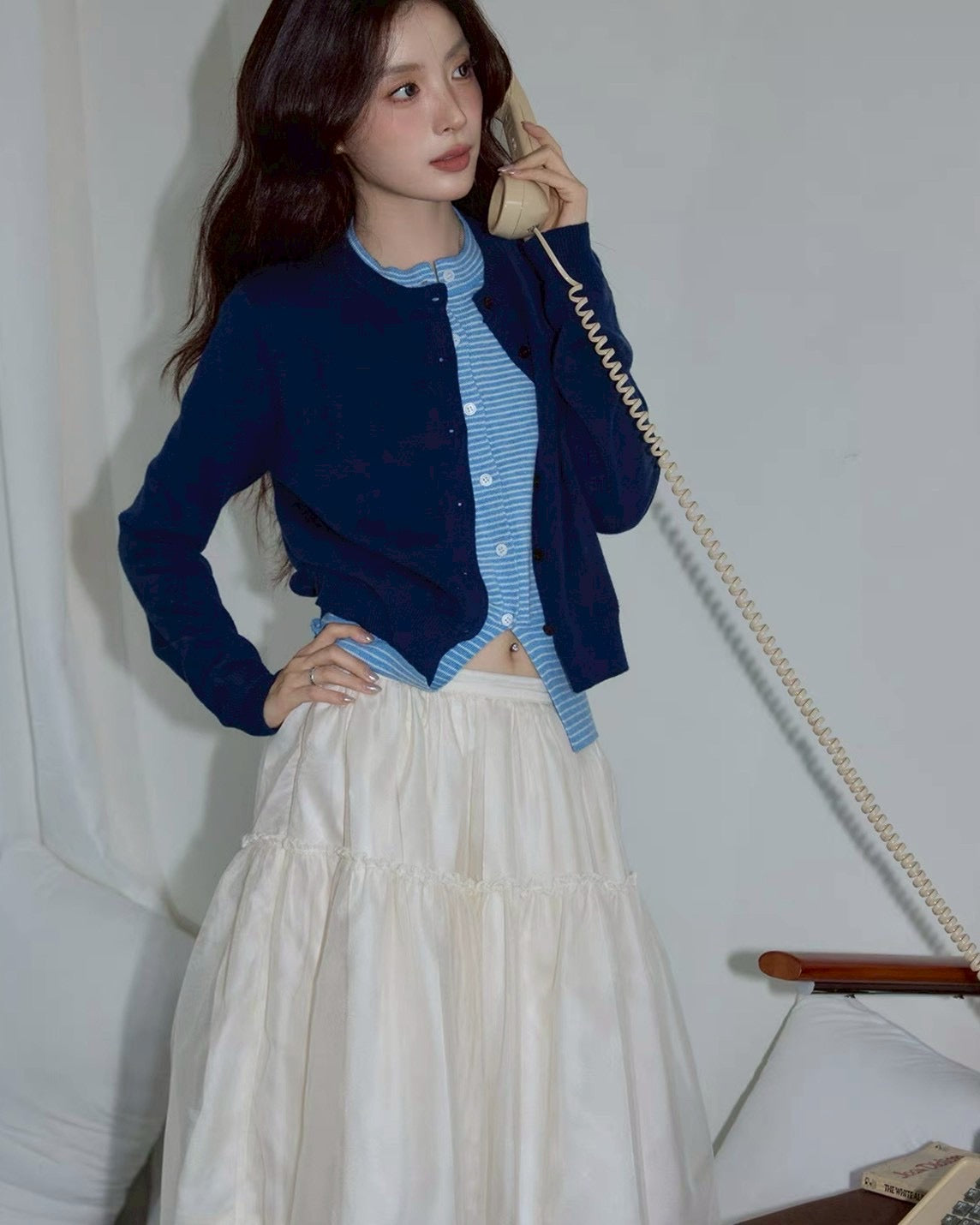 fake layered cardigan