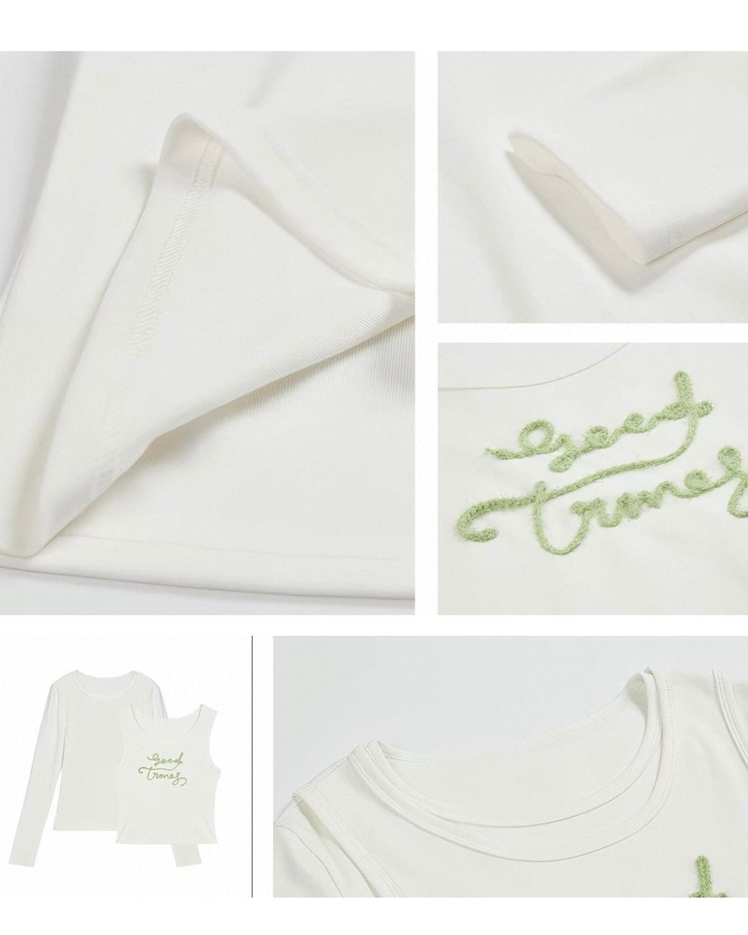 logo long sleeve layered tops