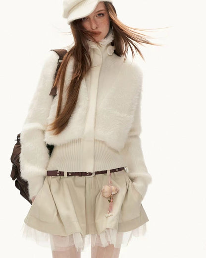 ふんわりリブニットジャケット