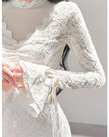 レースフリルワンピース