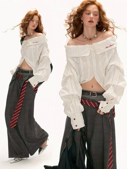 off shoulder short shirt