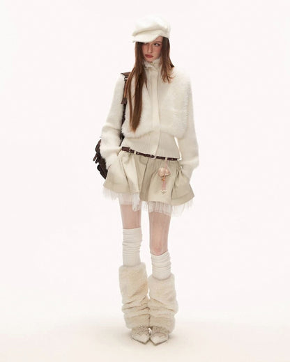 ふんわりリブニットジャケット