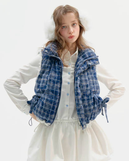 ブルーチェックベスト