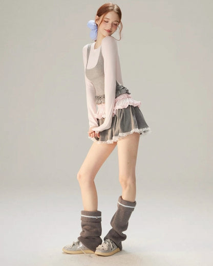 レイヤードフリルトップス