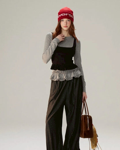 レイヤードフリルトップス