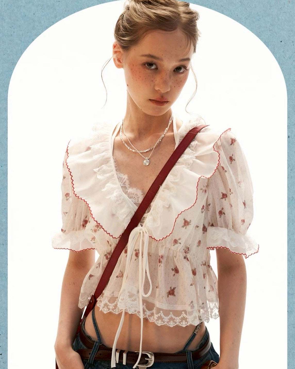 Petite Rose Sheer Top