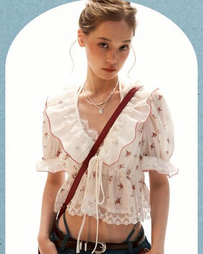 Petite Rose Sheer Top