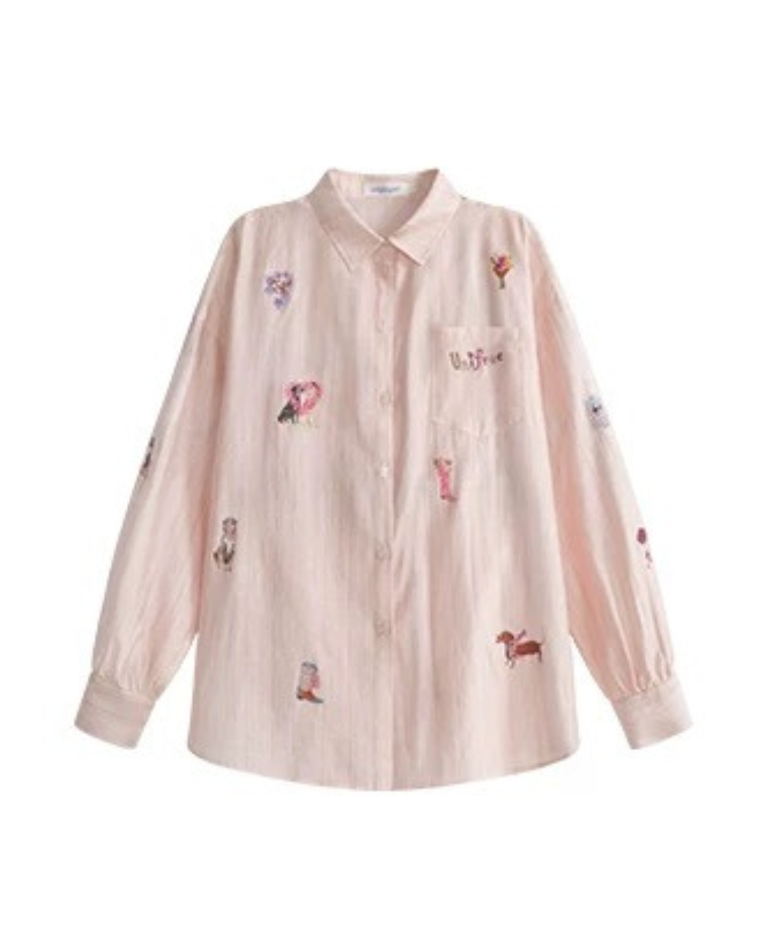 0 pink dog print shirt