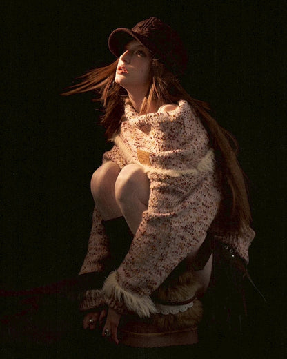 オフショルルーズニット