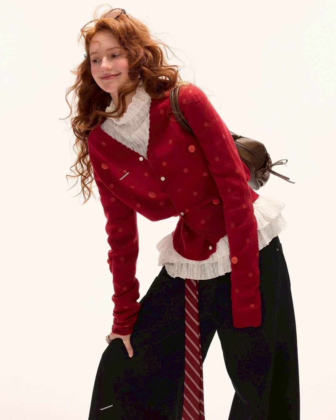 タートルネックルーズトップス