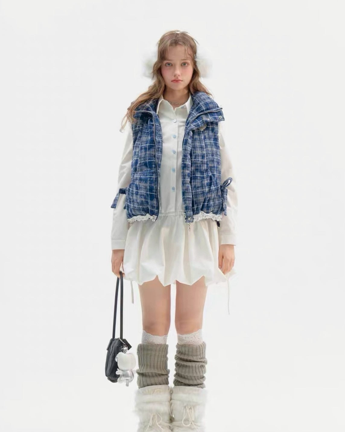 ブルーチェックベスト