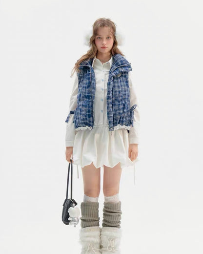 ブルーチェックベスト