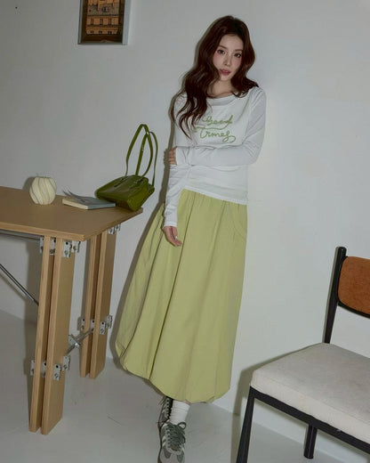 balloon long skirt