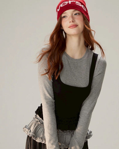 レイヤードフリルトップス