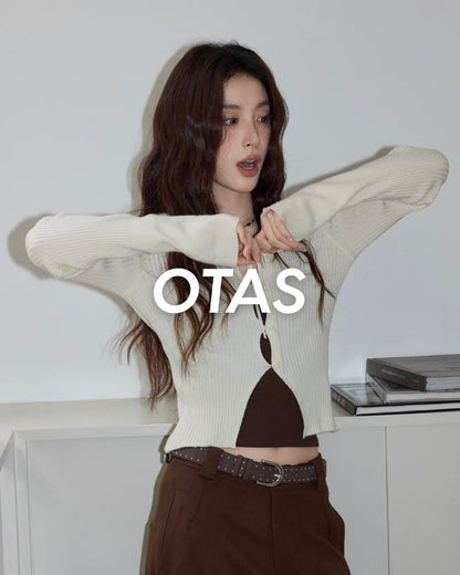 milk tea rib cardigan