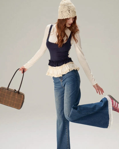 レイヤードフリルトップス