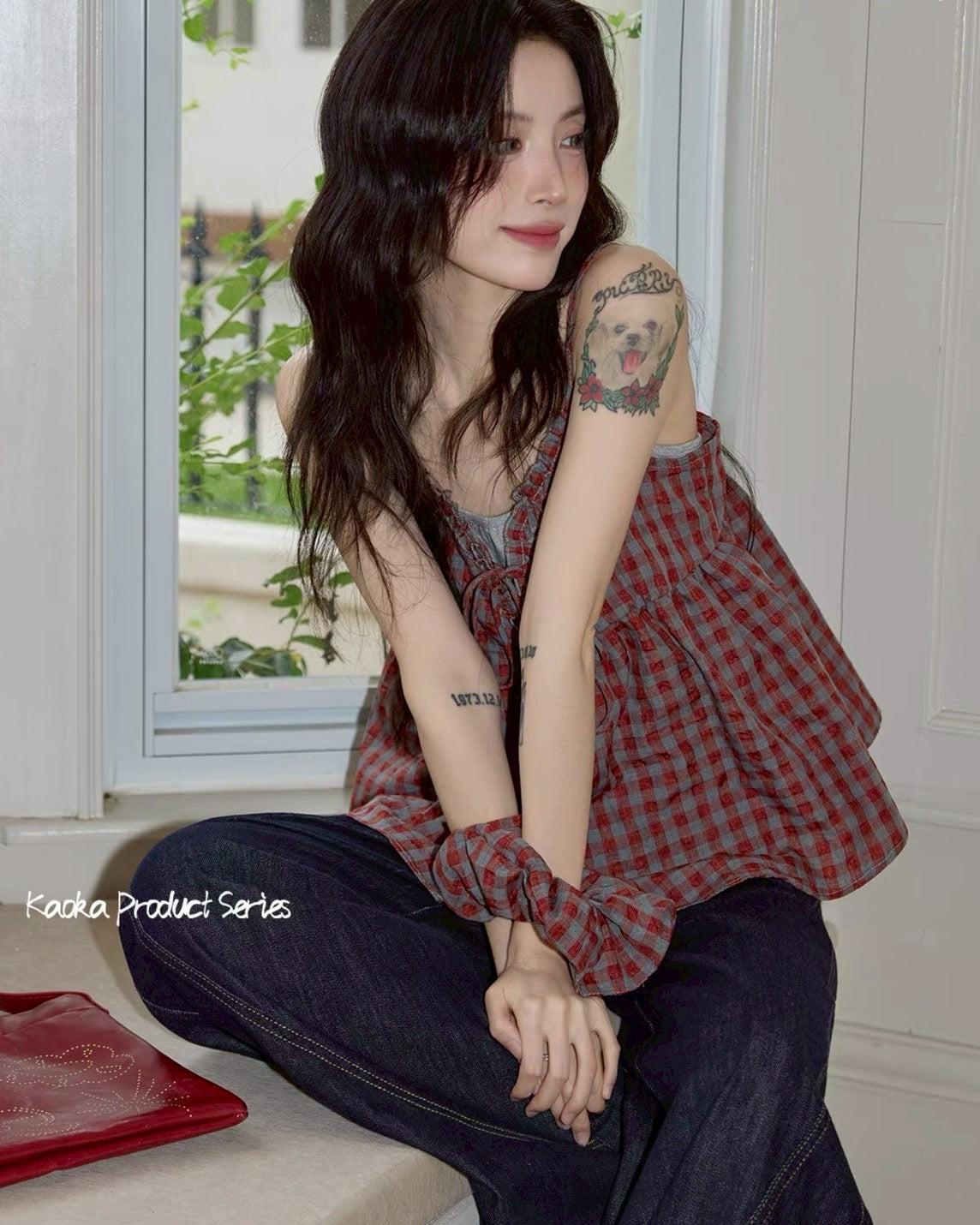 Rosie Check Ribbon Top