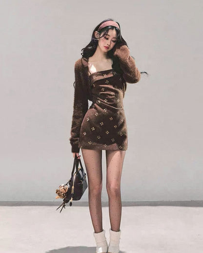 キャミワンピ&カーディガン