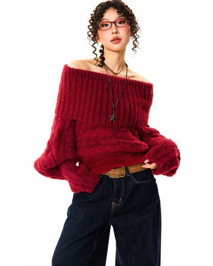 00 off-shoulder knit