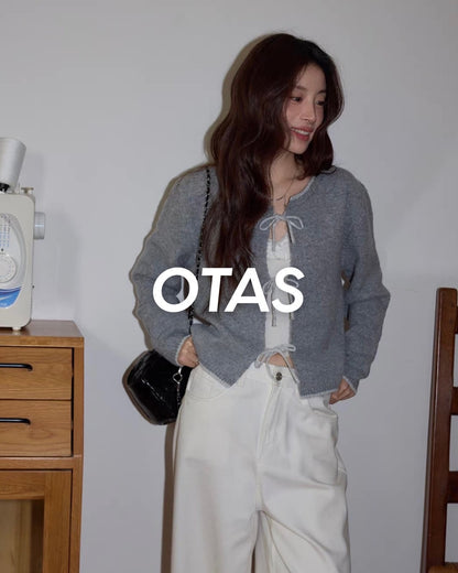 front ribbon cardigan