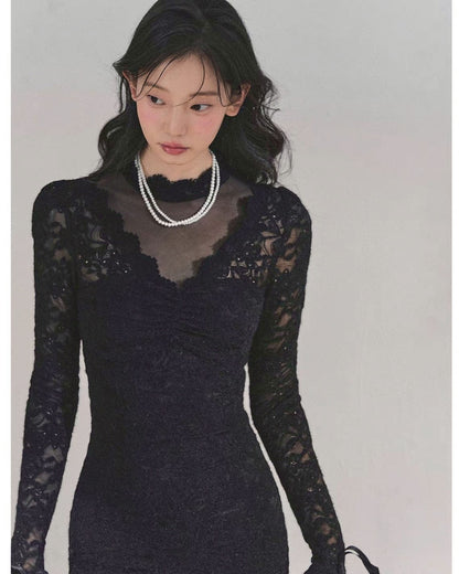 レースフリルワンピース