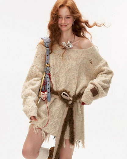 ワンショルニットワンピ