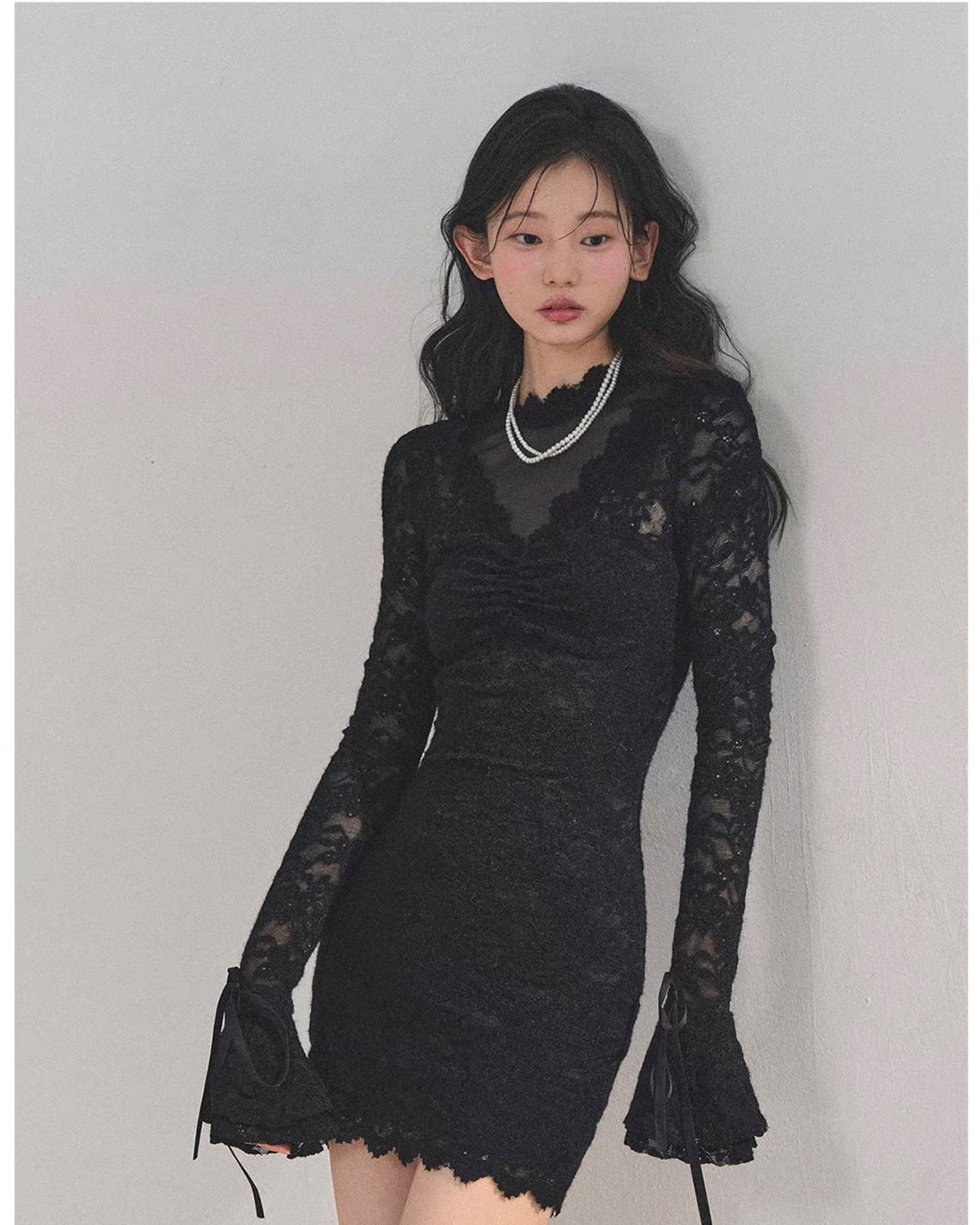 レースフリルワンピース
