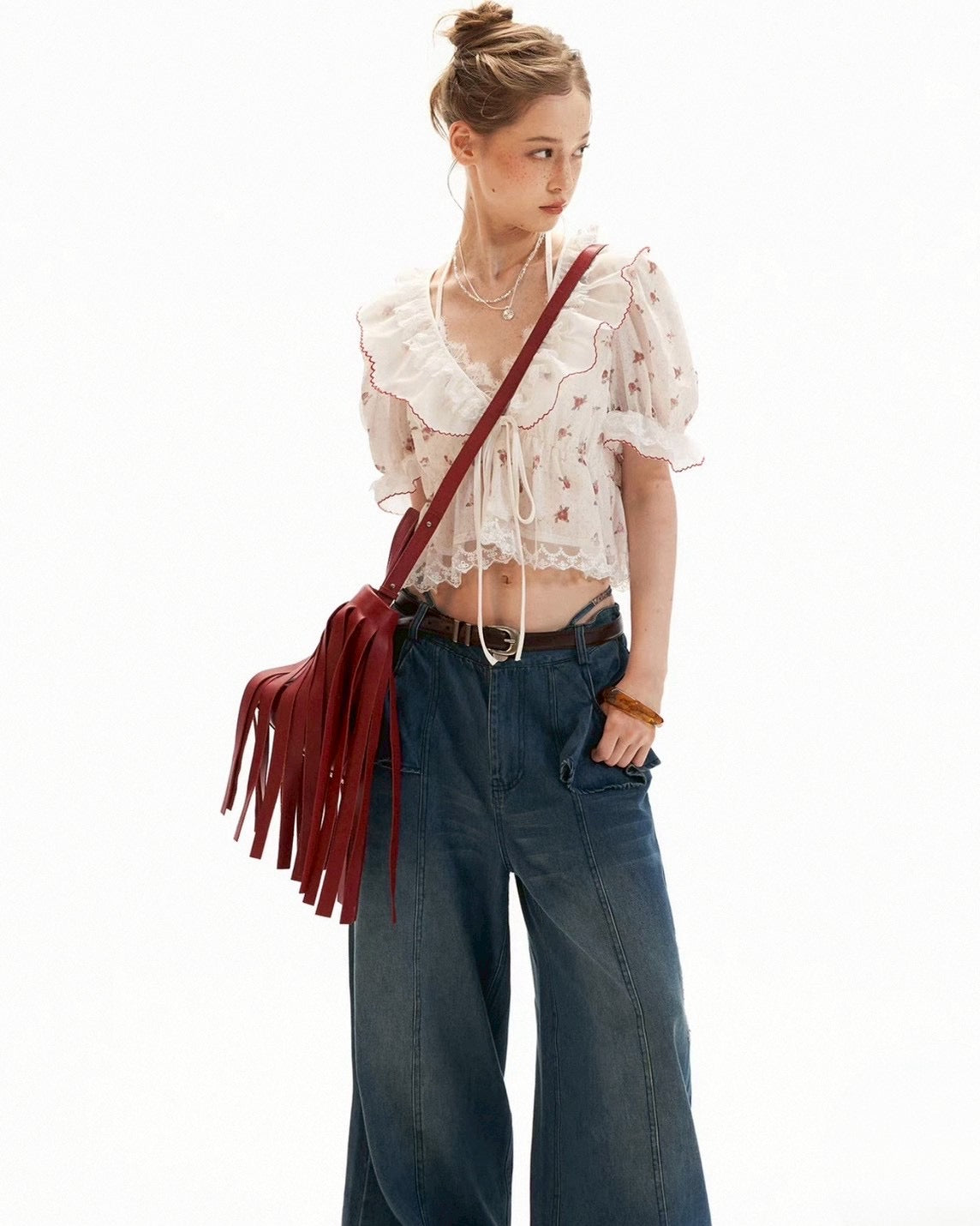 Petite Rose Sheer Top