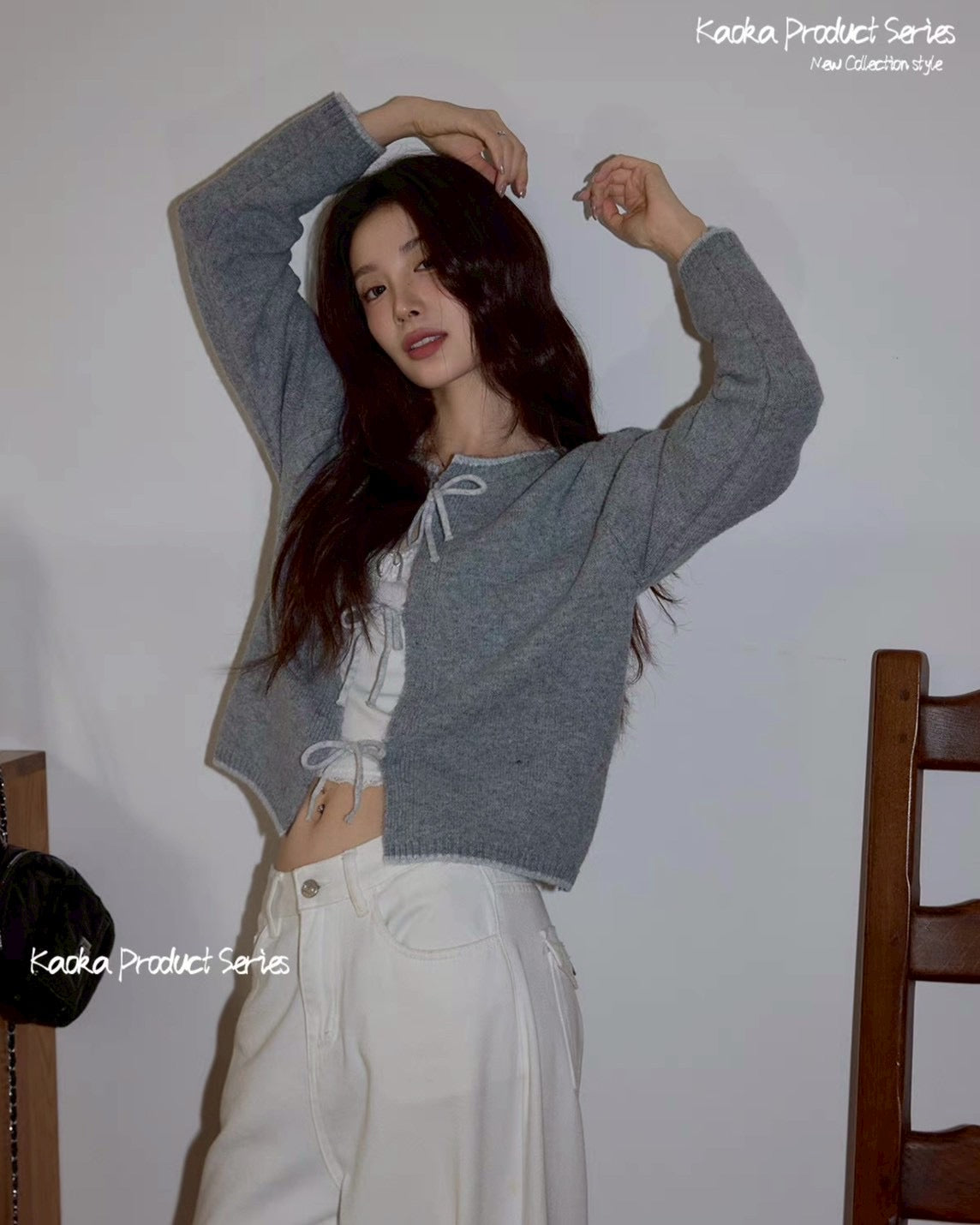 front ribbon cardigan