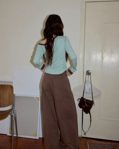mint chocolat one shoulder tops