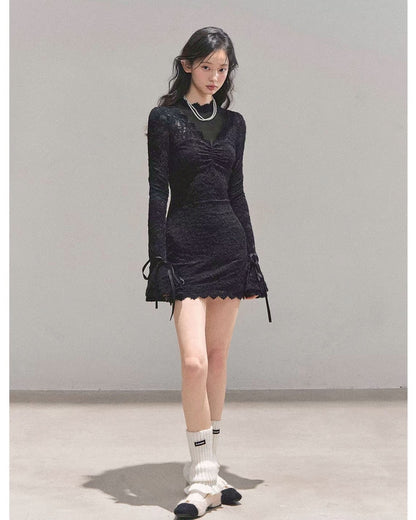 レースフリルワンピース