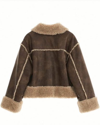 フェイクレザー&ボアジャケット