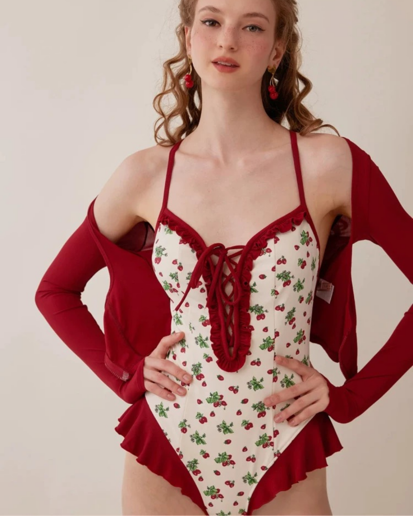 0 flower swim wear set