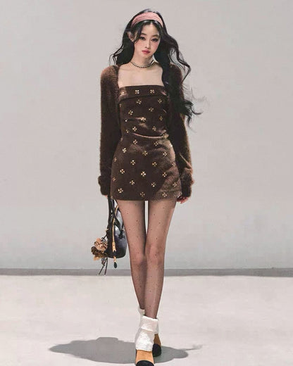 キャミワンピ&カーディガン