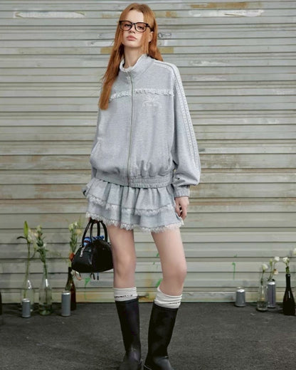 スウェットフリルセットアップ