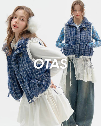 ブルーチェックベスト