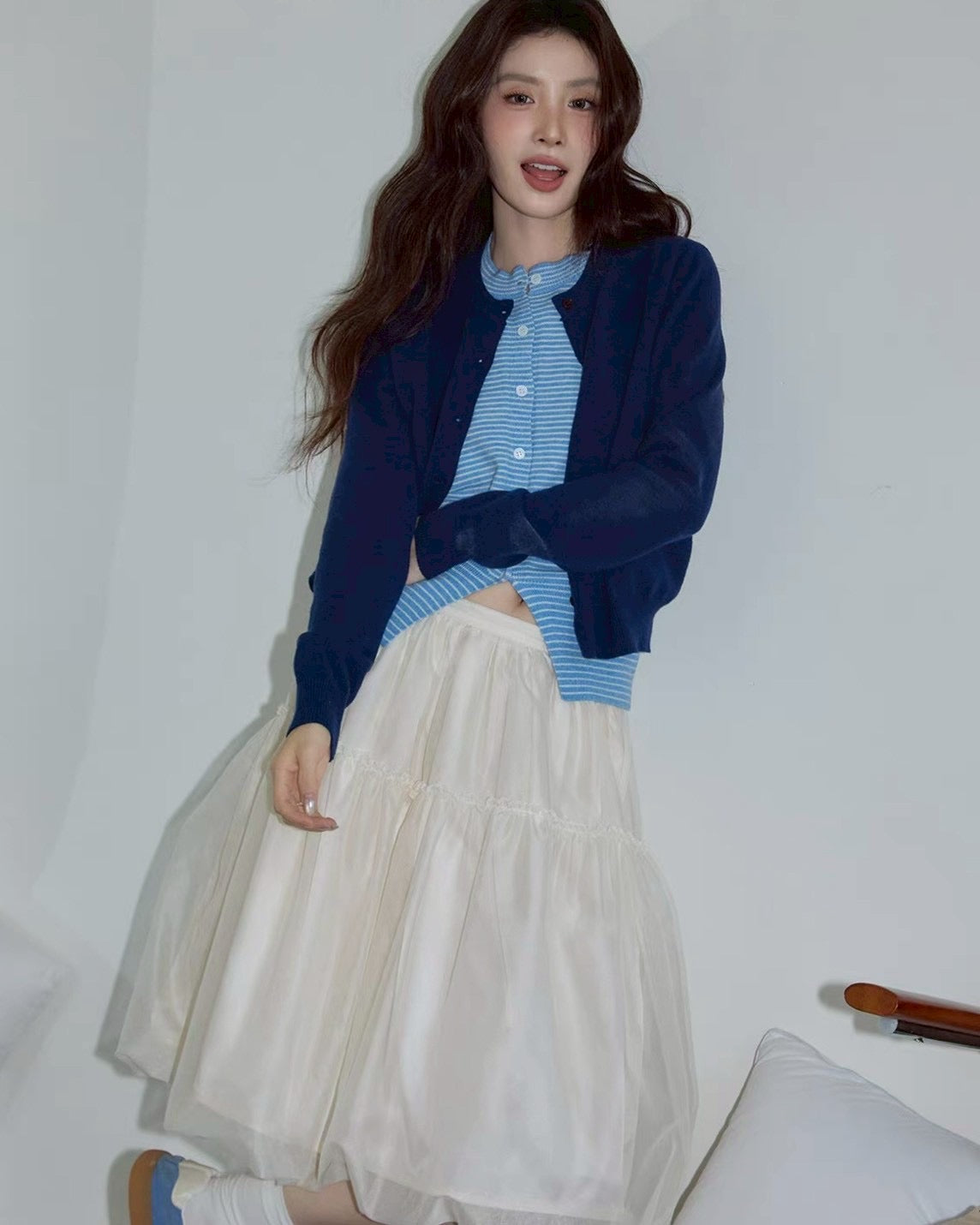 fake layered cardigan