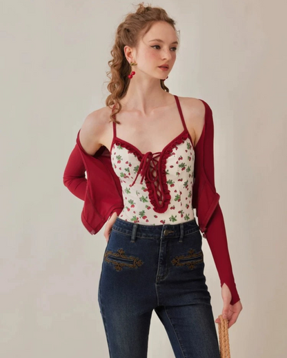 0 flower swim wear set