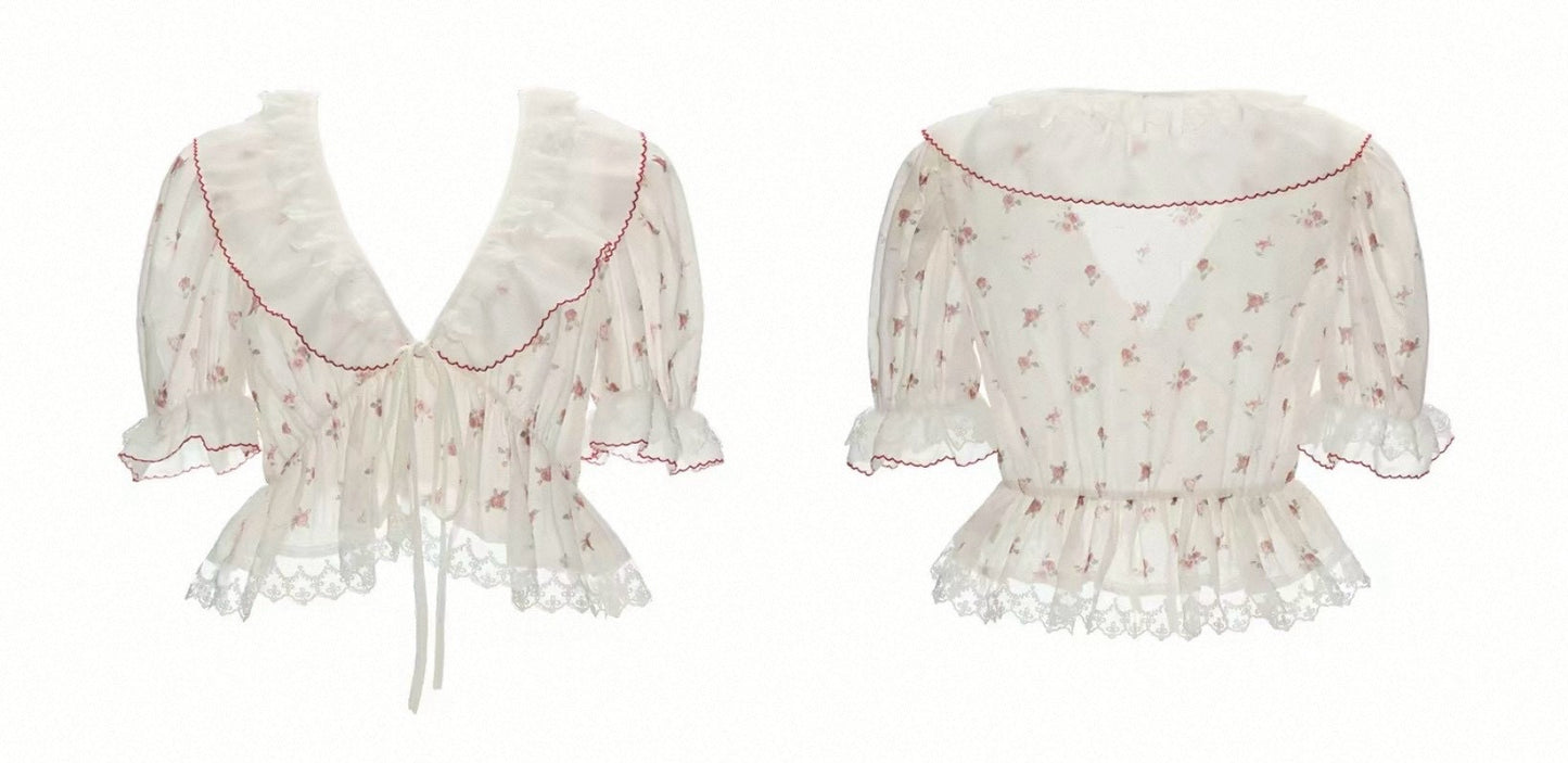 Petite Rose Sheer Top
