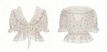 Petite Rose Sheer Top