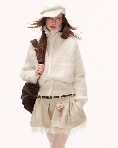 ふんわりリブニットジャケット