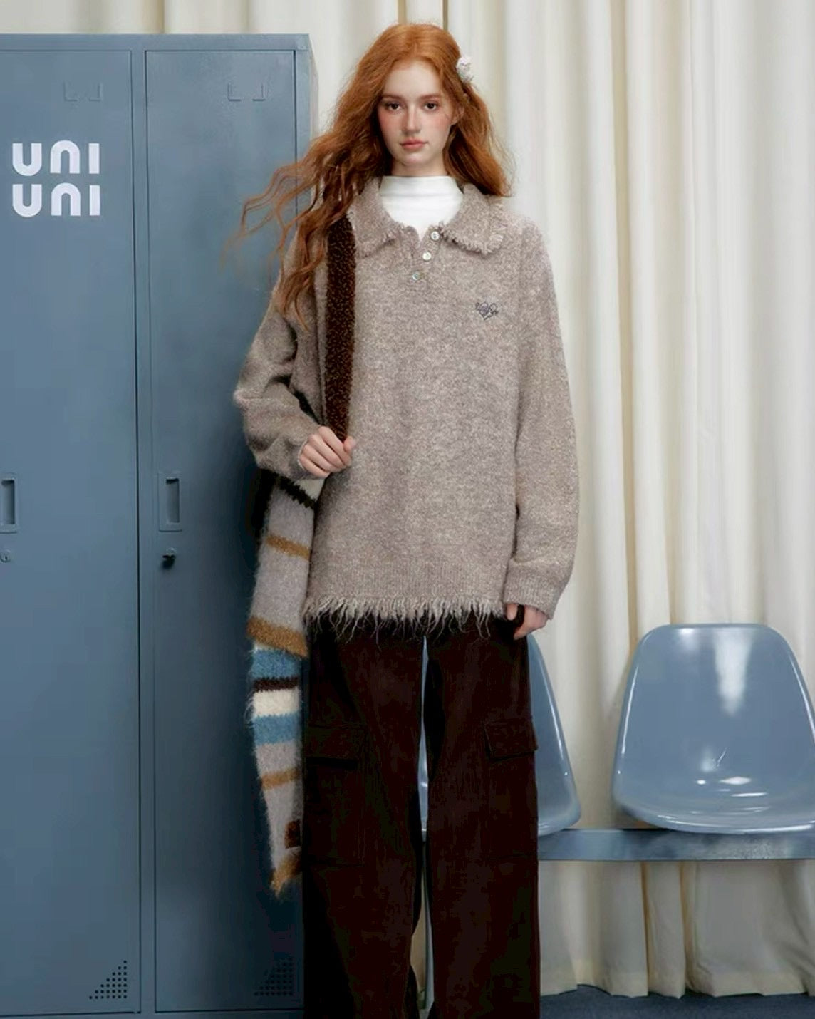 ルーズシャツニット