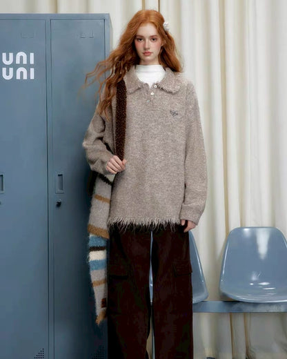 ルーズシャツニット