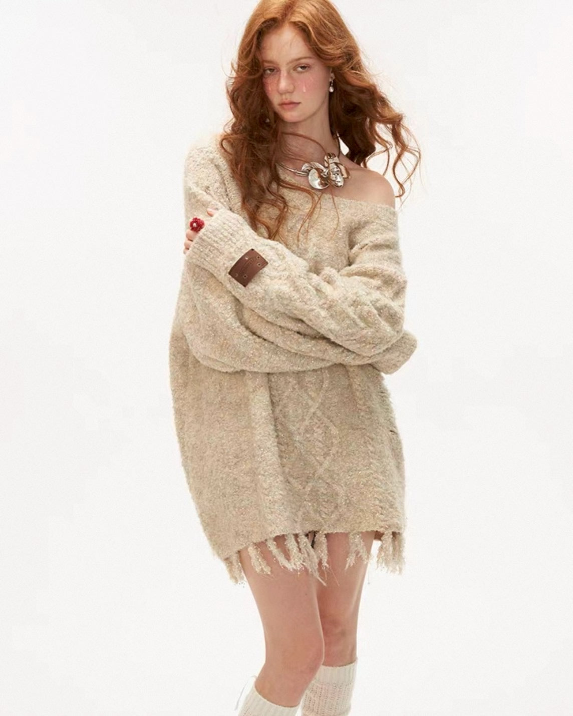 ワンショルニットワンピ