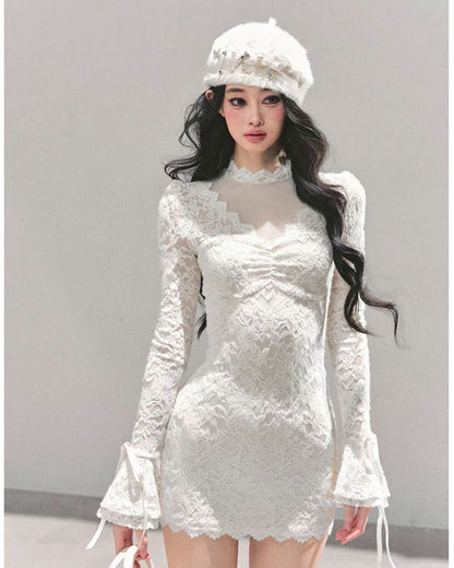 レースフリルワンピース